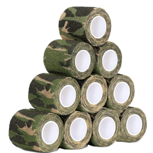 Tarnband, 10er-packung, Selbstklebendes, Elastisches Tarnband, Elastisches Vliesband Für Die Jagd Im Freien
