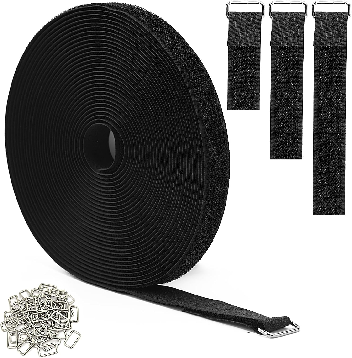 10 M Lange Rolle Mit 50 Metallösen, 2,5 Cm Dick, Robust, Abschneidbar, Outdoor-gurt, Einziehbar, Schwarz