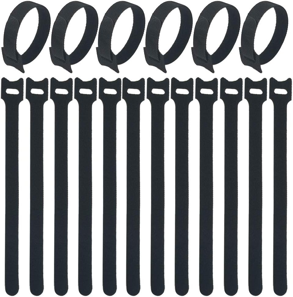 Kabelbinder, 100 Stück, Kabelklemmen, Kabelaufbewahrungsbänder, Selbstklebende Kabelbinder, Verstellbare, Wiederverwendbare Kabelbinder, Größe 12 Mm X 20 Mm