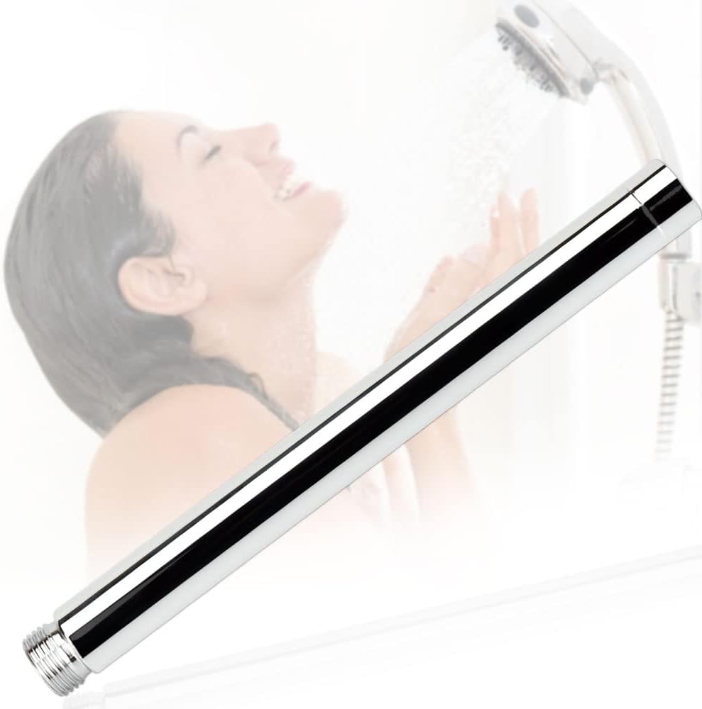 20 Cm Langes Duscharm-verlängerungsrohr Aus Edelstahl, G 1/2" Rundduschrohr, Rostfrei Verchromt Für Duschwasserleitungen, Badezimmer Badewanne - Silber