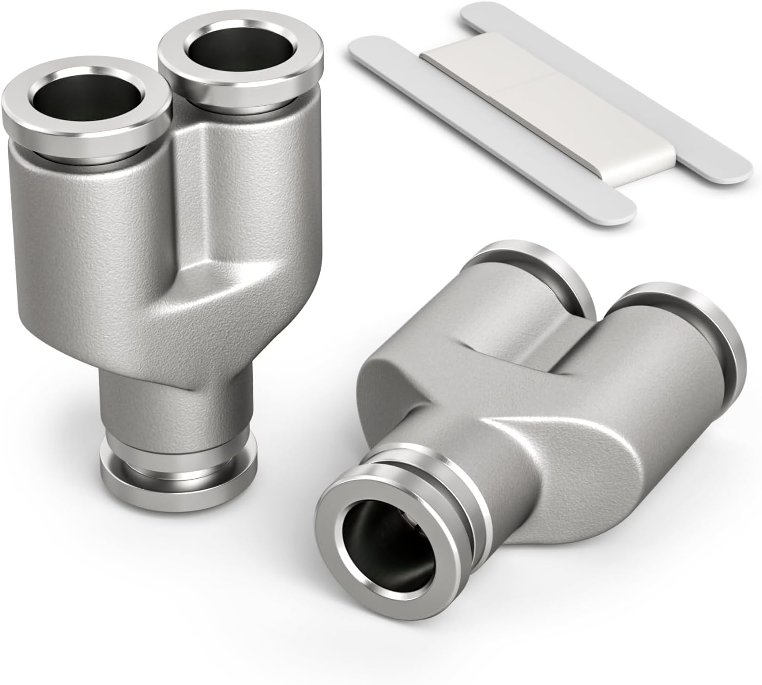 2 Stück 8-mm-y-verteiler, 3-wege-schnellkupplung Für Pneumatik, 3-wege-edelstahl Für Py-luftadapter