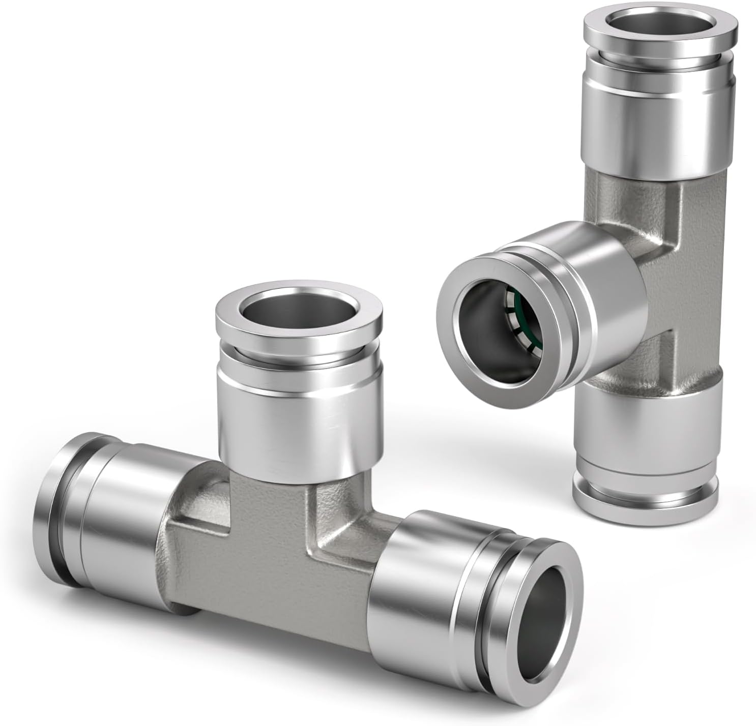 2 Stück 6-mm-t-stück, 3-wege-schnellkupplung Für Pneumatik, 3-wege-edelstahladapter Für Pe-luft
