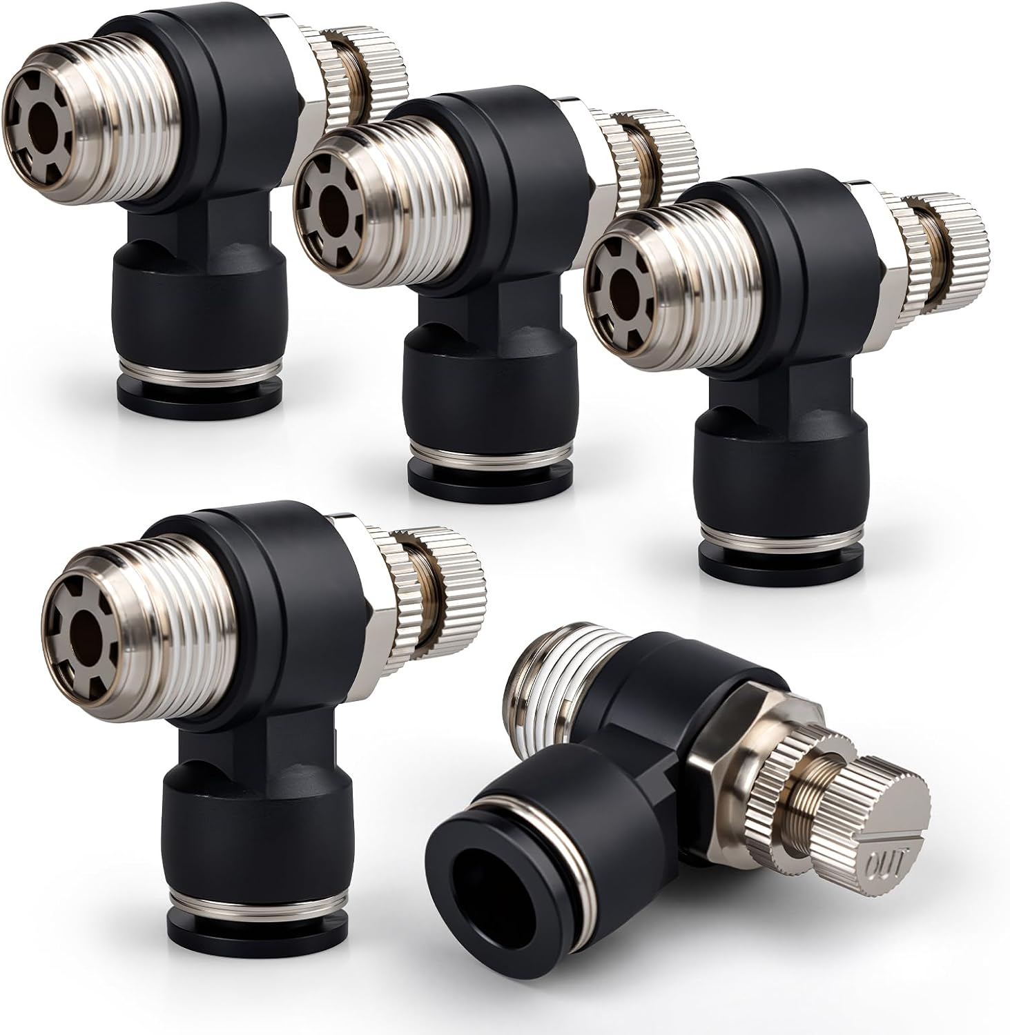 5 Stück 6 Mm Außendurchmesser Rohr X 1/8" Bsp 90 Grad Winkel Schnellkupplung Für Luftkanal Sl6-01