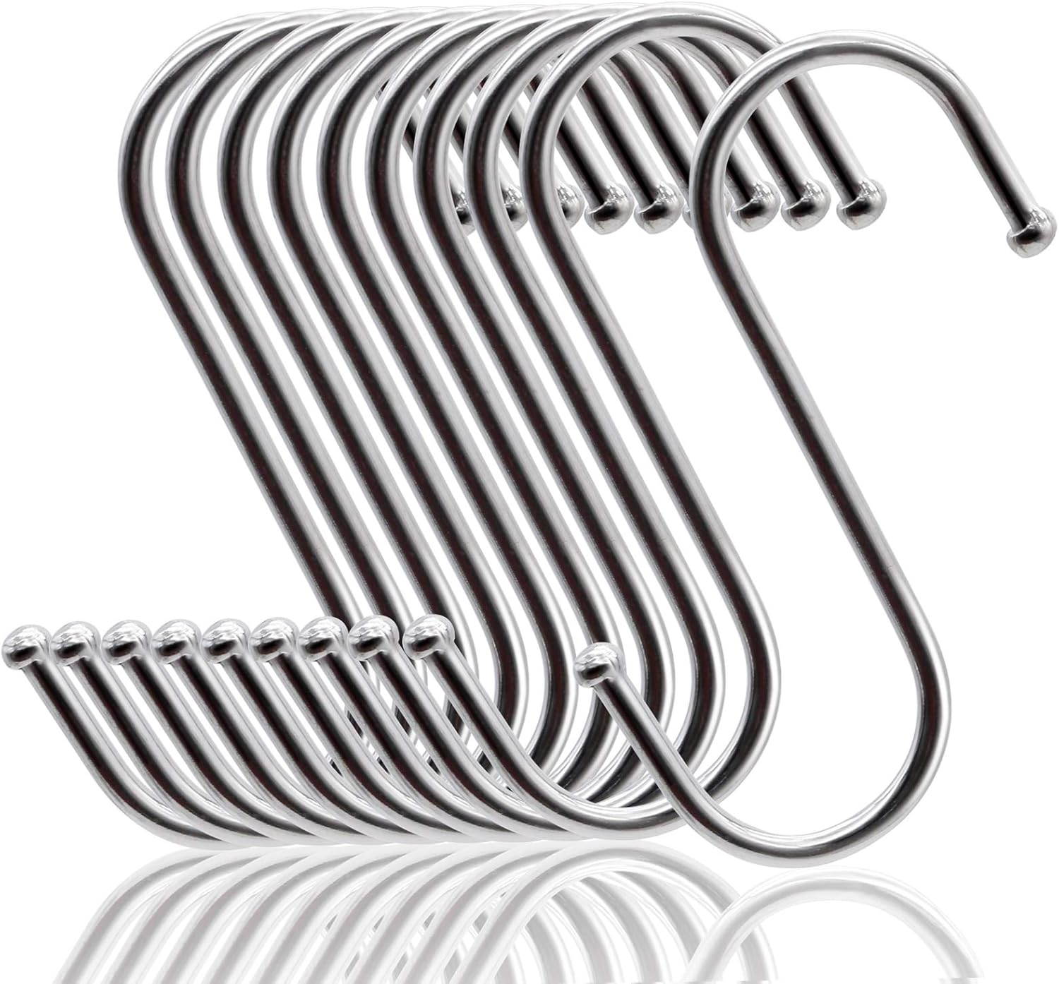 S-haken (20 Stück), Multifunktionale Metallhaken Für Küche, Bad, Schlafzimmer, Büro, Garten (silber) (mittel)