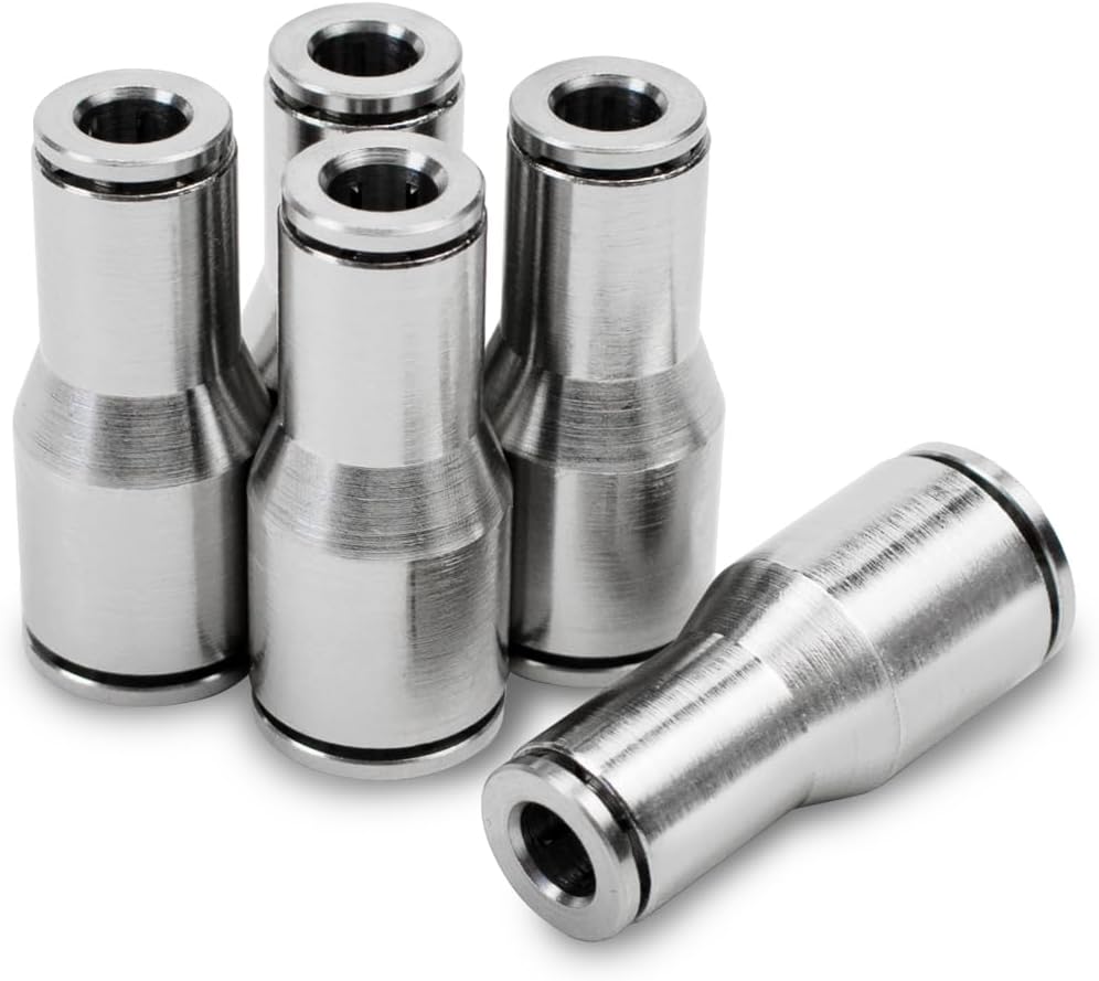 2 Stück 8 Mm Auf 10 Mm Außendurchmesser Reduzierstück Aus Vernickeltem Messing, Gerader Anschluss, Pneumatische Steckverbinder Mit Druckverschluss