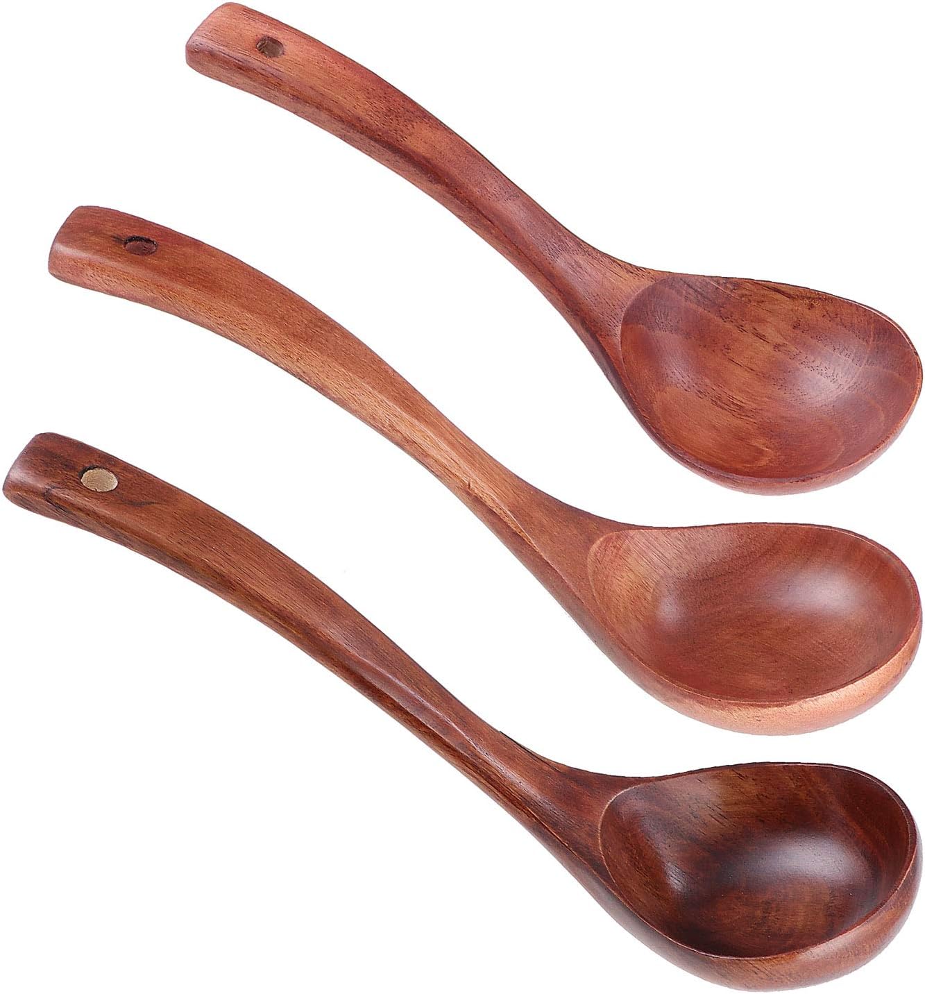 Set Aus 3 Suppenkellen Aus Naturholz, Getreidesuppenlöffel, Langlebig, Geeignet Für Porridge, Suppe, Ramen, Restaurant Und Haushalt (3 Größen, S, M, L)