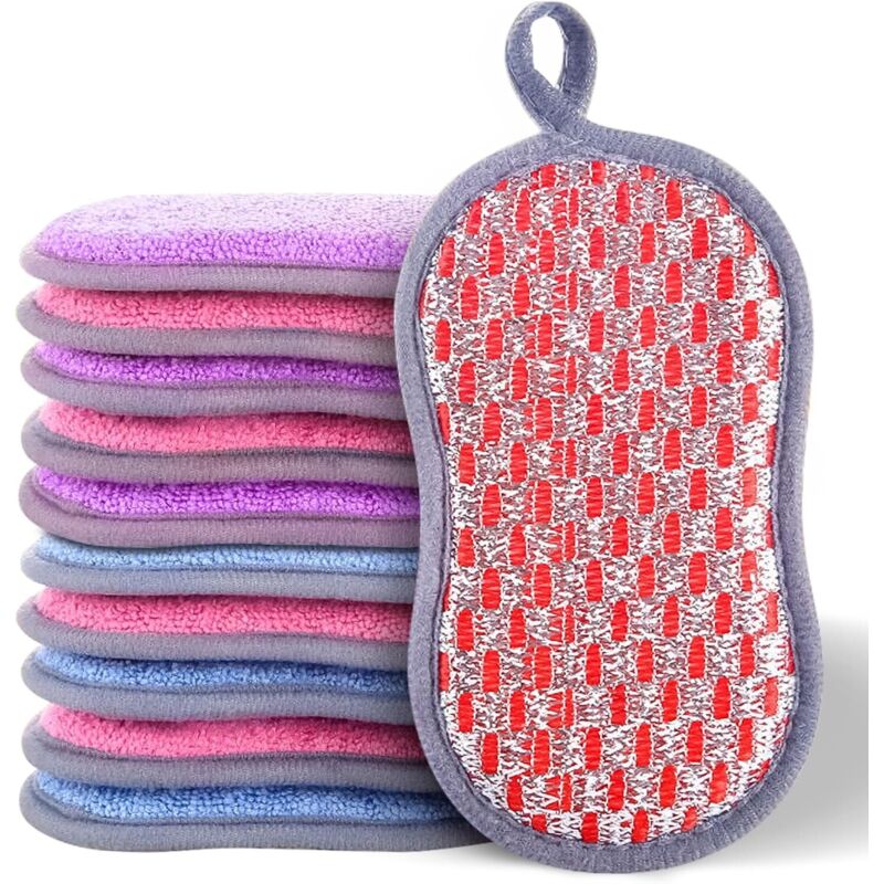 10 Farbenfrohe Reinigungsschwämme, Hochwertige, Wiederverwendbare, Kratzfeste Spülschwämme Für Küche Und Bad, Ideal Zum Geschirrspülen