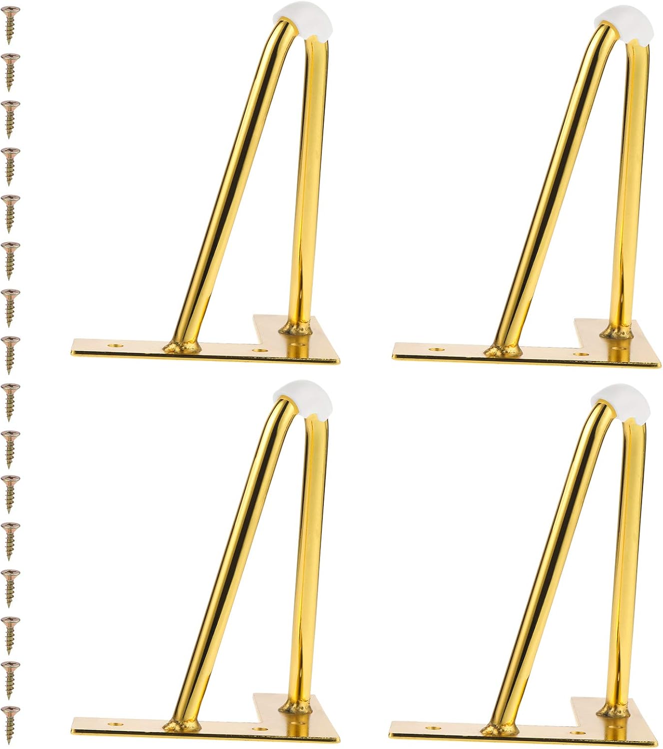 Möbelbeine, 4 Stück Diy-haarnadelbeine Für Tisch- Und Stuhlbeine Mit 16 Schrauben + 4 Fußschützern
