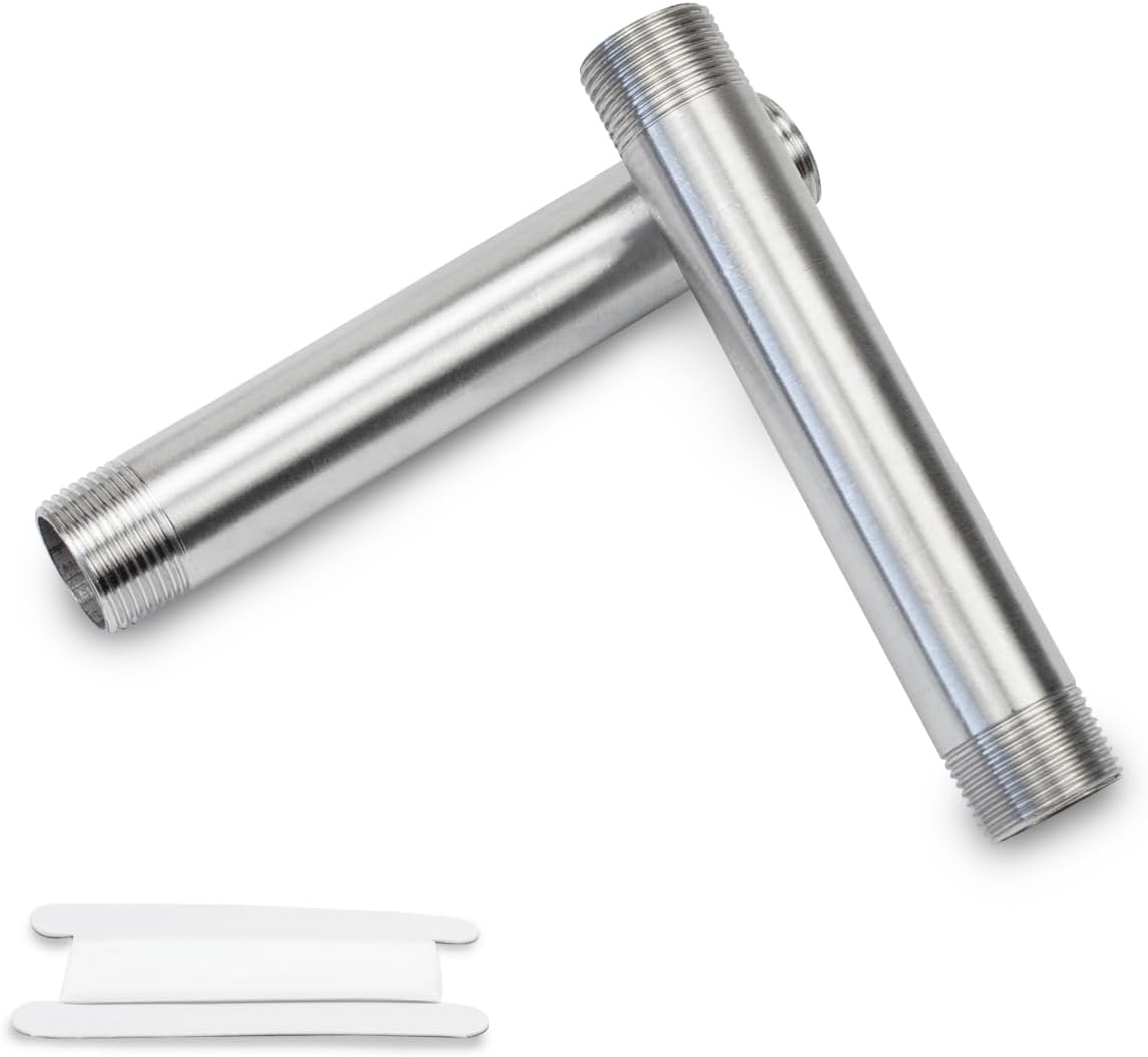 2 Stück 150 Mm 3/4" Außengewinde × 3/4" Außengewinde Bsp 304 Edelstahl Verlängerungsnippel Gussrohrverschraubungen