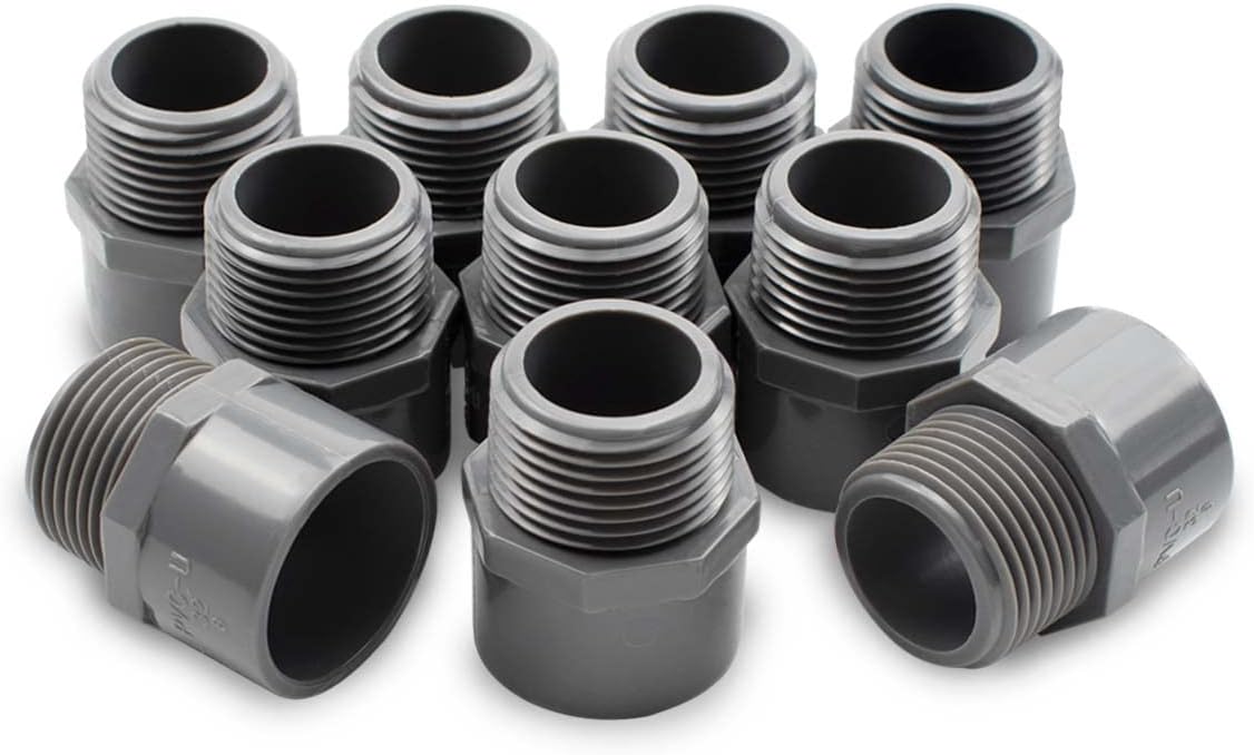 10 Stück Schwarze 1-1/2"-bsp-außengewinde-auf-50-mm-sechskantnippel-pvc-verbinder, Geeignet Für Landwirtschaftliche Bewässerung Und Wasserrohrverbindungen