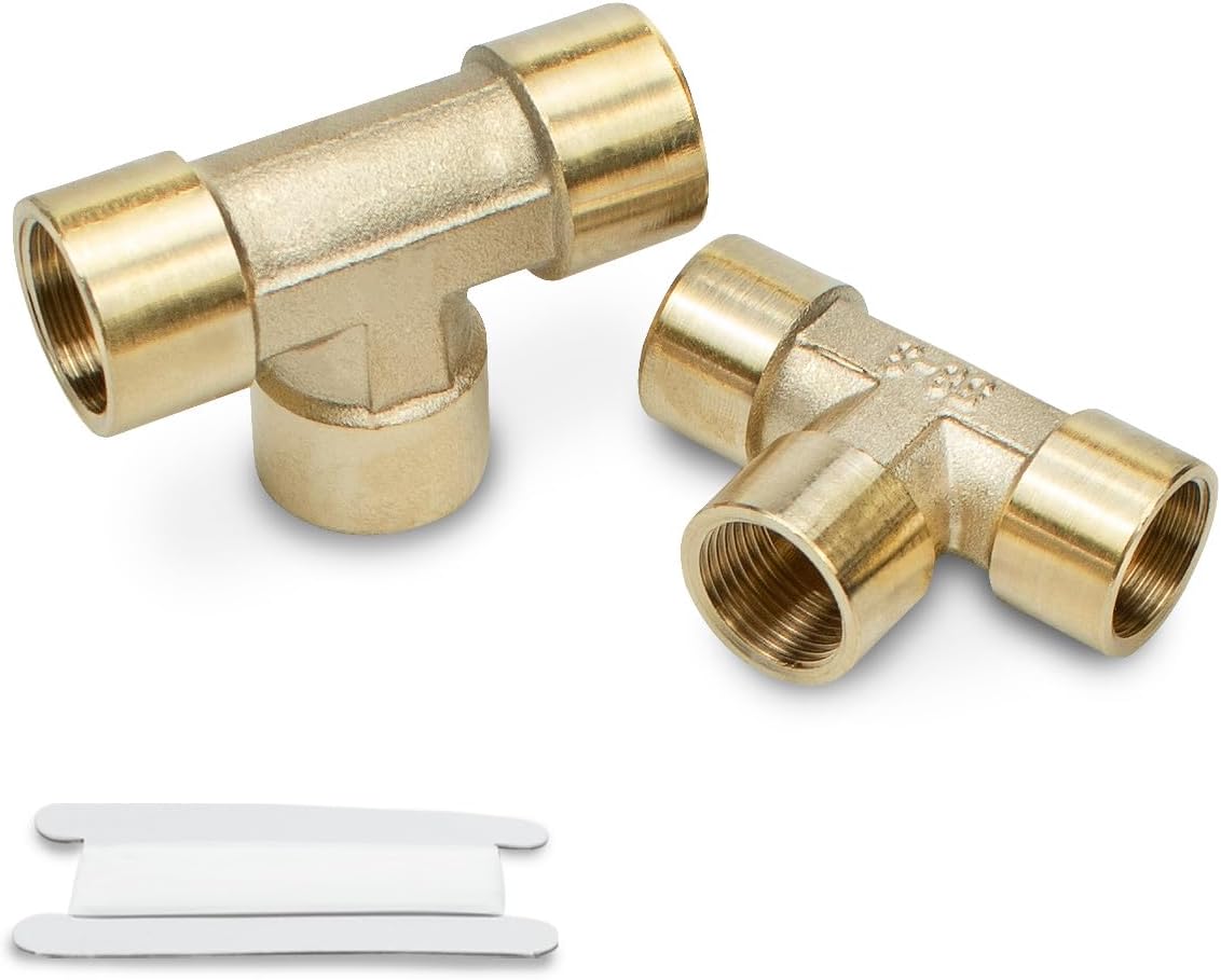 2 Stück 1/4" Bsp T-stück Mit Innengewinde, 3-wege-rohrverschraubung Aus Messing