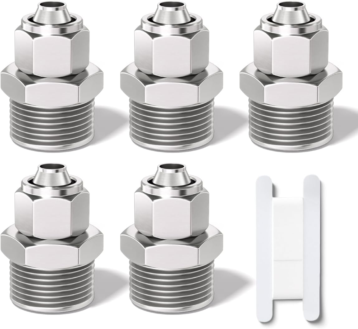 5 Stück 6 Mm Außendurchmesser Schlauch X 3/8" Bsp Außengewinde Steckverbindung Mit Überwurfmutter, Pneumatischer Schlauchverschraubung, Kpc6-03 Schnell-druckluftleitungsadapter