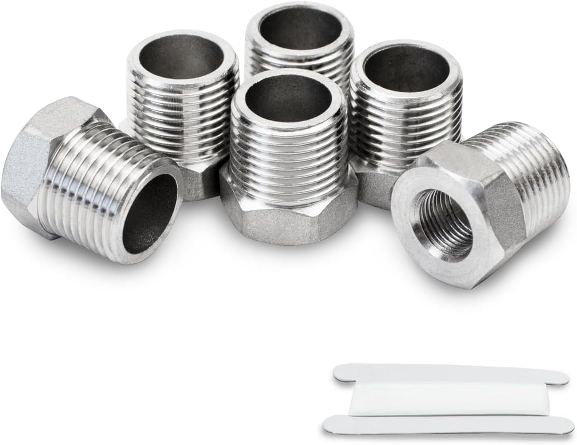 2 Stück 1/8" Innengewinde Auf 1/4" Außengewinde Reduzierstück Aus Edelstahl Mit Sechskant-innensechskant, Bsp-gewinde, Für Rohrverbindungen