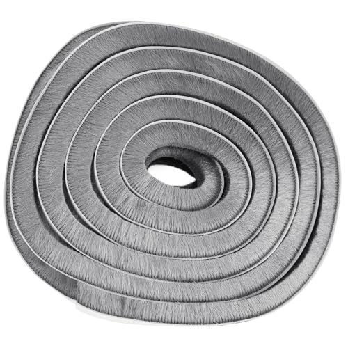 Bürstendichtung Für Schiebetüren, 5 M (l) X 9 Mm (b) X 15 Mm (t), Selbstklebende Fensterdichtung Zur Schalldämmung Von Türen, Tür- Und Fensterdichtungsstreifen Zur Kälteisolierung – Grau