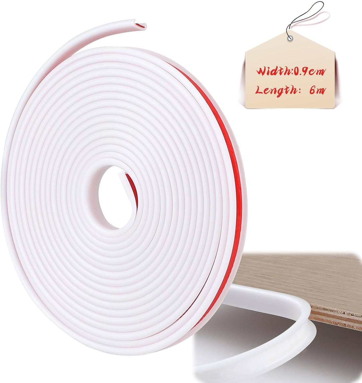 U-förmiges Kantenband, Selbstklebender, Flexibler Tpe-schutzstreifen In U-form Für Möbelkanten, Selbstklebende Kantenleiste Für Die Möbelrestaurierung (weiß, 9 Mm X 6 M)