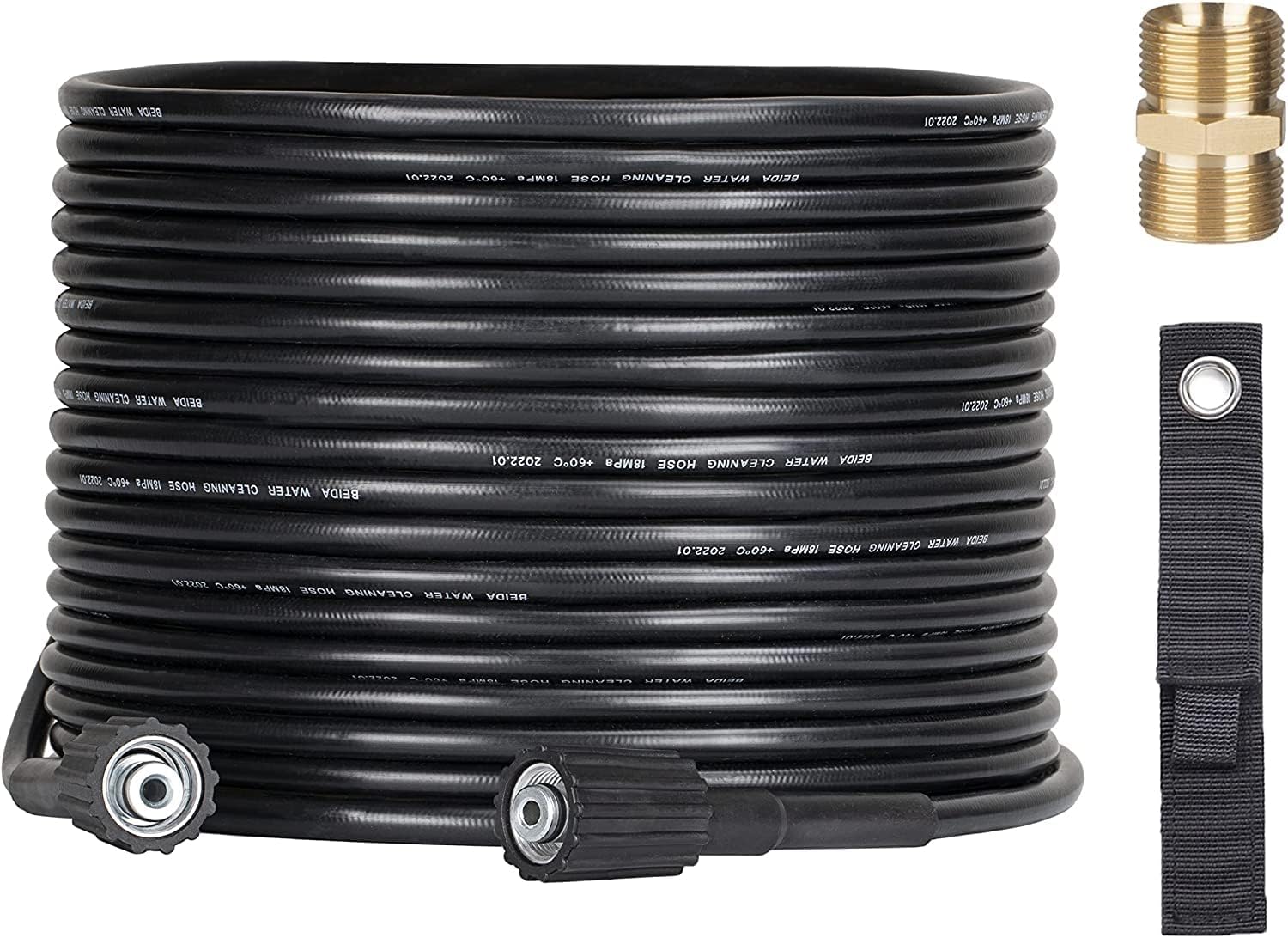 Hochdruck-flexschlauch 10 M, M22 X 14 Mm – Verdrehsicherer Verlängerungsschlauch – Kompatibel Mit Kärcher Hd Hds Kranzle Mit Messingadapter