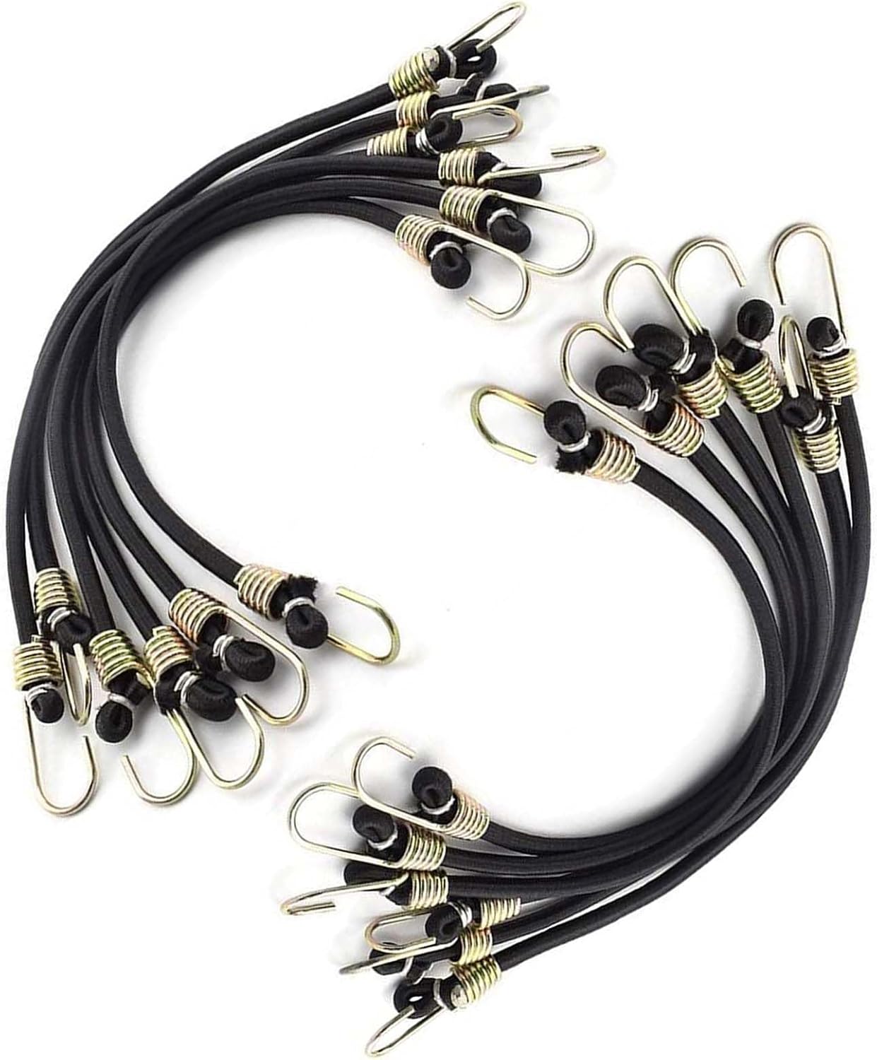 12 Elastische Bungee-gurte Mit Haken, Mini-gepäckspanner, Elastisches Seil Für Transport, Camping Und Outdoor-aktivitäten, 5 Mm X 30 Cm