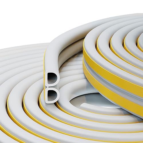 D-profil Türdichtungsisolierung, 9 Mm (l) X 6 Mm (h) Gummidichtungsstreifen, Klebeschaum, Fensterdichtung Für Stoßfestigkeit, Kältebeständigkeit, Stoßfestigkeit 5 M (weiß)