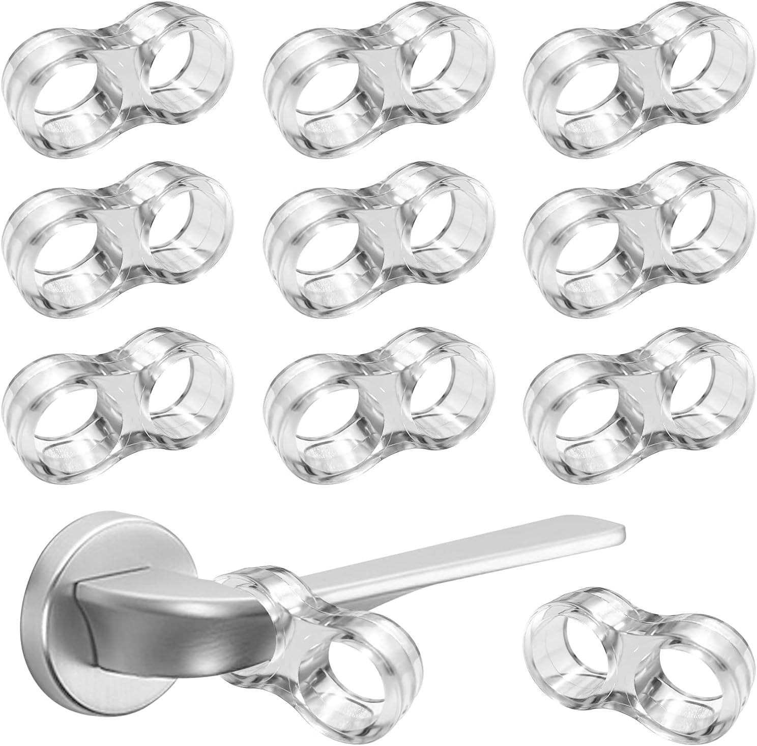 10-teiliges Set Transparenter Pvc-türstopper Und Silikon-türpuffer Zum Schutz Vor Türgriffen (10 X 8-form)