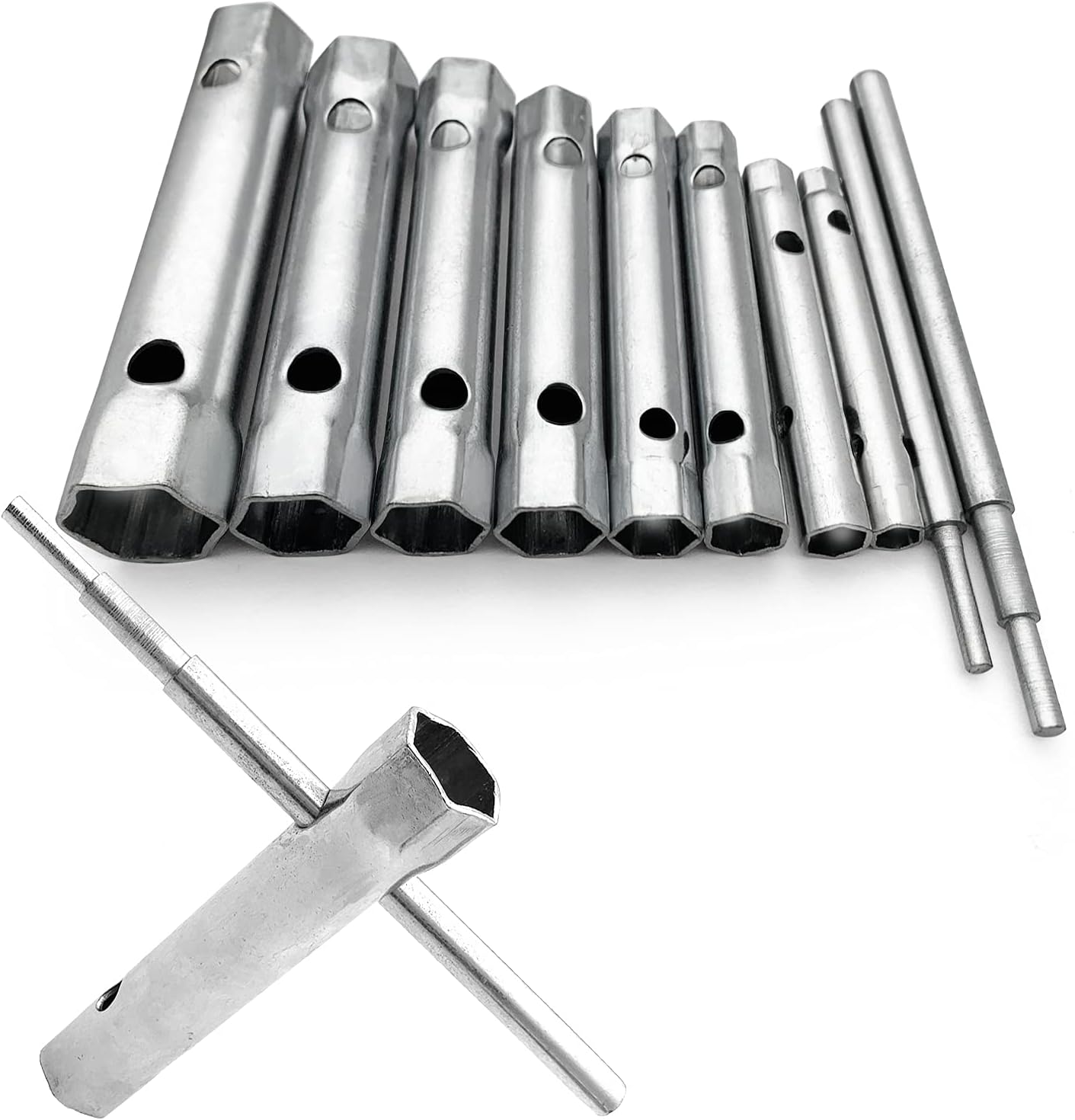 10er-pack Zündkerzenschlüssel 6 Bis 22 Mm, Rohrschlüssel, Rohrschlüssel Zum Einschrauben Von Kerzen, Demontage/montage Von Wasserhähnen Und Mischbatterien, Lösen Schwer Zugänglicher Schrauben