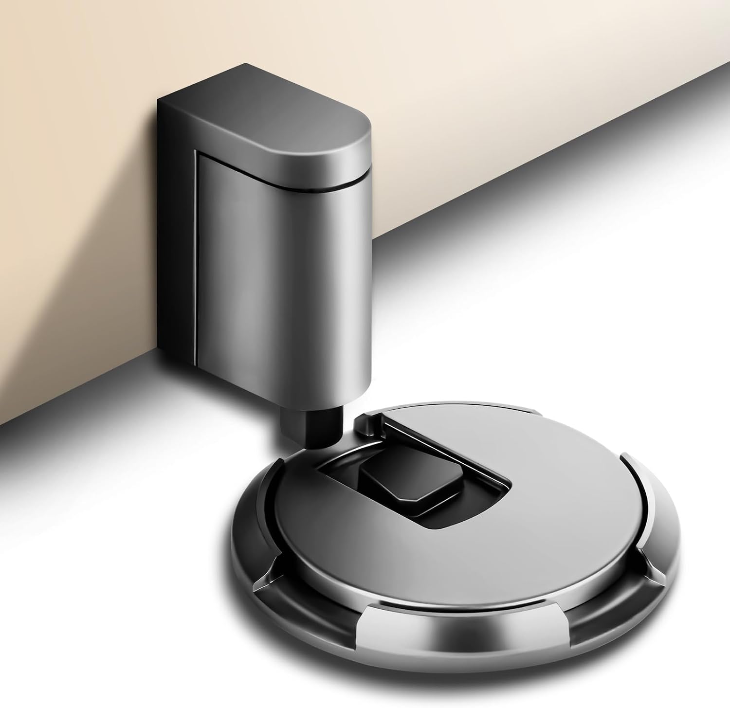 Türstopper, Mechanischer Bodentürstopper, Geräuschloser, Bohrfreier Mechanischer Bodentürstopper, Metalltürstopper, Massiver Türstopper Mit Kleber Und Schrauben (silber)