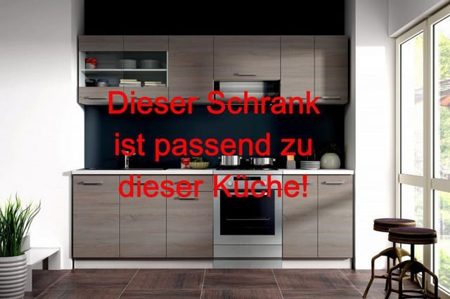 Küchen Preisbombe - Küchen Vorratsschrank 40 cm für das Modell "Dave 240 Eiche Sonoma Trüffel