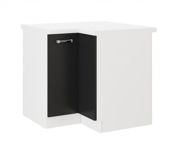Küchen Preisbombe - Küchen Eckunterschrank 89x89 cm für das Modell "Omega 240 Schwarz + Weiss