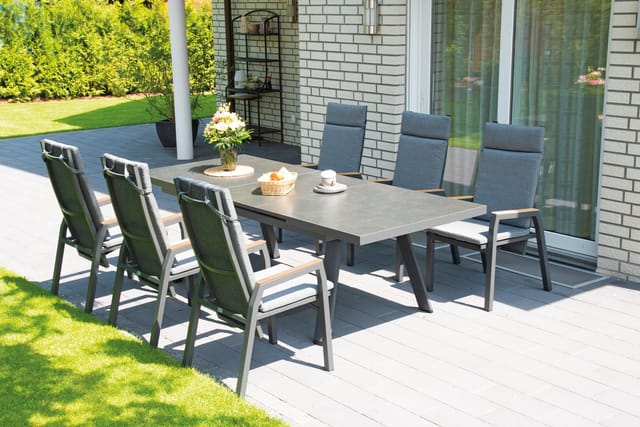 Sonnenpartner PRESTIGE Lift-Ausziehtisch Gartentisch ausziehbar Keramik-Tischplatte