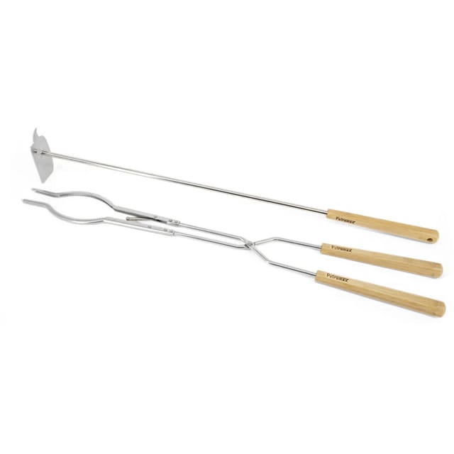 Petromax Lagerfeuerbesteck Grillzange und Schürhaken aus Edelstahl CFCUTLERY