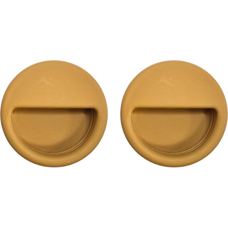 2 Runde, Eingelassene Möbelgriffe Aus Kunststoff, 54 Mm Durchmesser, Universell Einsetzbar Für Schränke, Türen, Küchenschränke, Schubladen, Buffets, Eiche