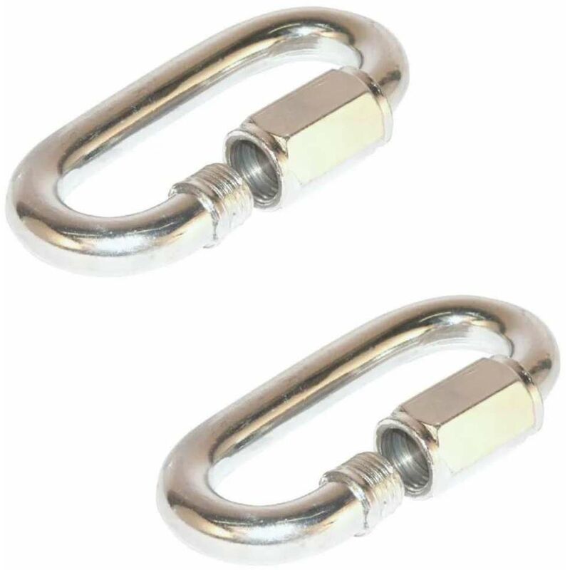 2x 6mm Schraub-schnellverschluss-karabiner-kettenbefestigungsseilhalter