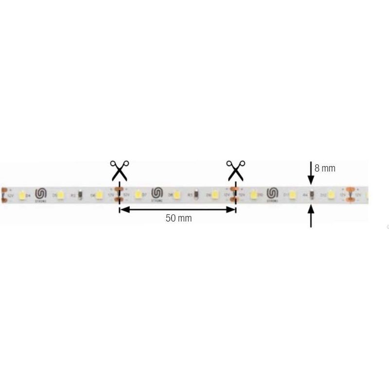 Dimmbarer 12-v-led-streifen – 4,8 W/m – 380 Lm/m – Warmweiß – Selbstklebend Für Themenbezogene Beleuchtung – Länge 2 Meter – Schutzart Ip20