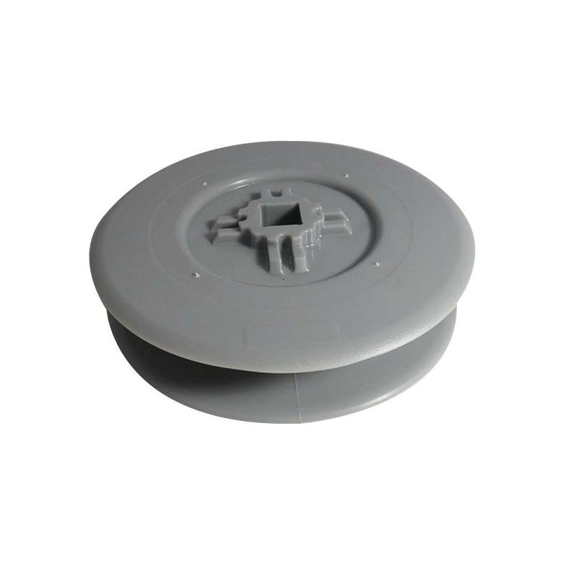 Rollladen-führungsrolle – 12 Bis 15 Mm Breites Band – 10 Mm Vierkantausgang – Grauer Kunststoffclip – Ø 100 Mm – Auf- Und Abwickeln