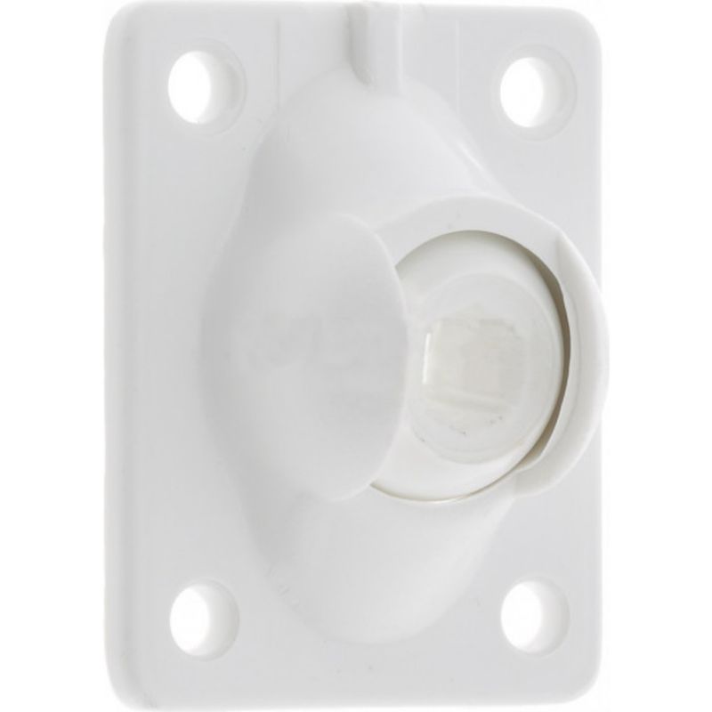Kugelgelenkführung Für Rollladenkastenauslass – 51 X 41 Mm Montageplatte – 45° Schwenkbereich – Weißes Polyamid – 7 Mm Sechskant- Und 6 Mm Vierkantauslass