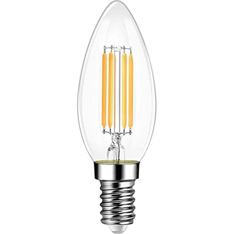 C35 E14 4,5w 470lm Warmweiß 2700k Ip20 Universelle Led-glühbirne Mit Glühfaden, Birnenförmig, Ersatz Für Schlafzimmer, Küche, Wohnzimmer