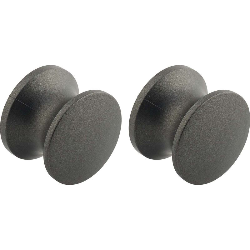 Set Mit 2 Anthrazitgrauen Kunststoff-möbelknöpfen, 23 Mm – M5-schraubgewinde, Für Schränke, Regale, Kommoden, Küchenschränke