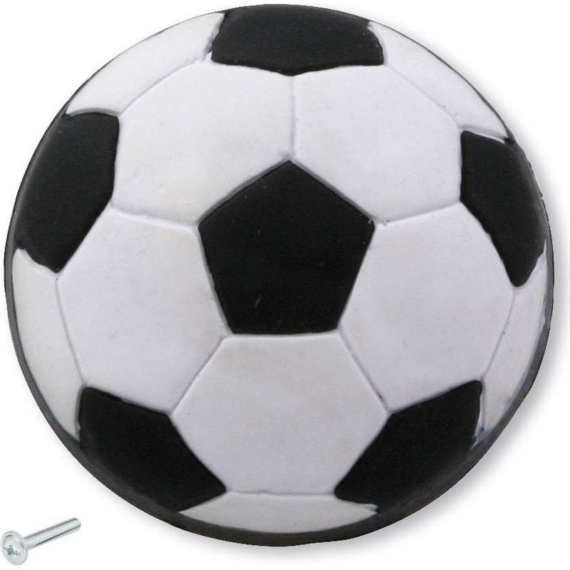 Möbelknopf Aus Kunststoff In Fußballform, 40 Mm Durchmesser, 28 Mm Höhe, Inklusive Schraube. Geeignet Für Türen, Kommoden, Regale, Küchen, Badezimmer, Kinderzimmer (mädchen Und Jungen) Und Kleiderschr