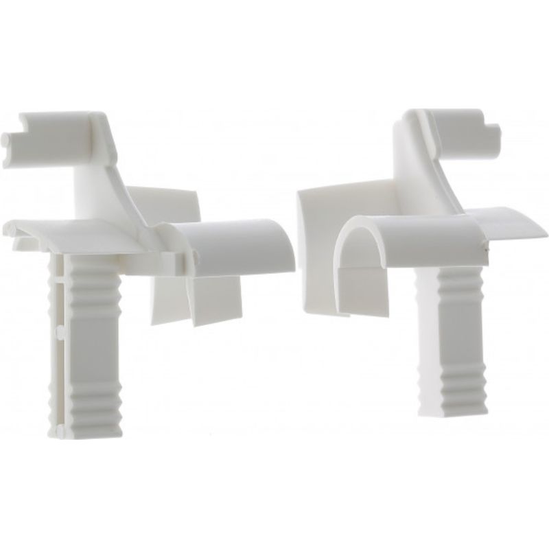 Paar Tulpenförmige Endkappen Für 45°-monobloc-rollläden – Kompatibel Mit 7 Bis 9 Mm Pvc-lamellen – Weiß – Fensterschutzzubehör