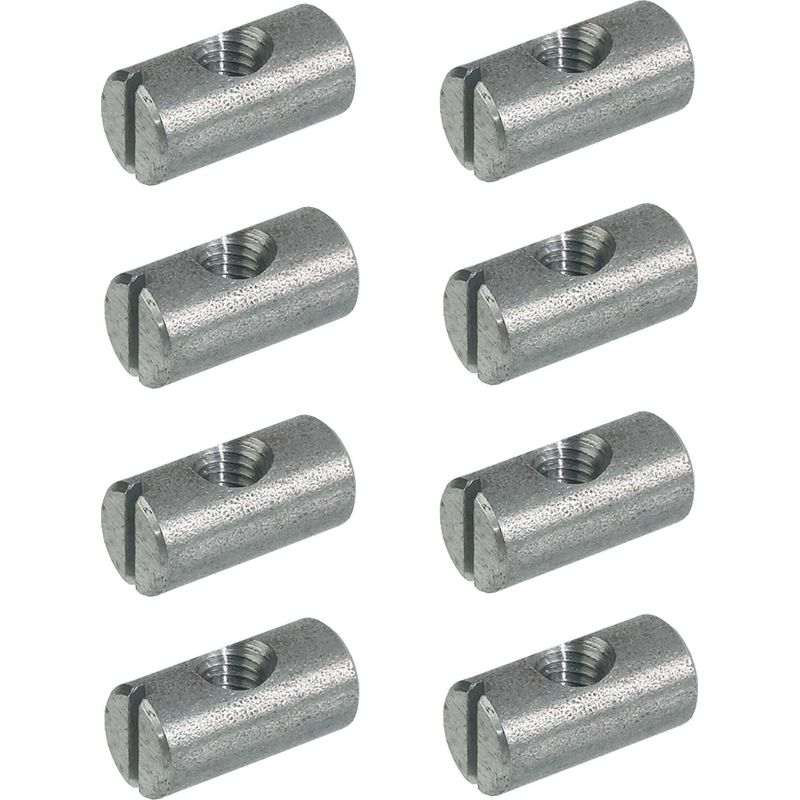 8x M6-zylindermuttern – Stahl Für Möbelmontage – Länge 14 Mm – Verbindungsstücke Für Babybett, Kinderbett, Tisch, Kleiderschrank, Regal