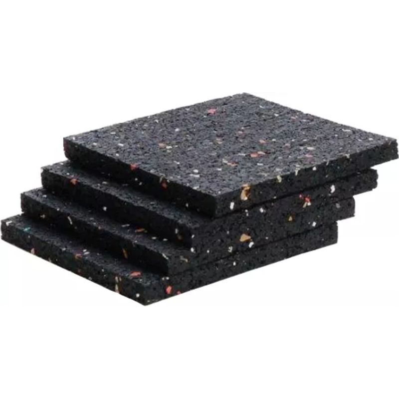 Set Mit 4 Gummigranulat-dämmplatten – Fäulnisbeständig Und Rutschfest – Schalldämmend – Abmessungen: 90 X 60 X 8 Mm