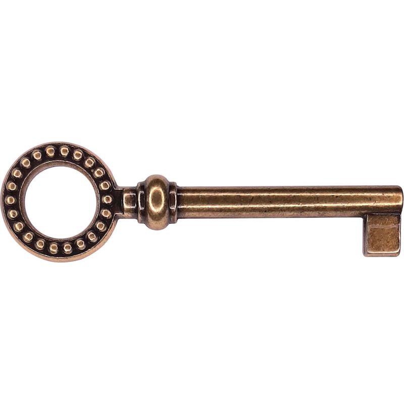 Möbelschlüssel Im Stil Louis Xvi. Mit Perlenverzierung, 74 Mm, Zamak Mit Messingfinish – Dekorativer Schlüssel Für Antike Kommoden Und Schubladen – Vintage-design