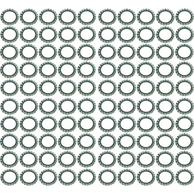 100x Flache Lüfterscheibe Mit Außenverzahnung, Gezahnte Sicherungsscheibe Aus Verzinktem Stahl, Din 6798 Form A, Sicherungszahn, Befestigungsschraube/-bolzen, Eisenwaren, Elektrotechnik, M5x10x0,6 Mm
