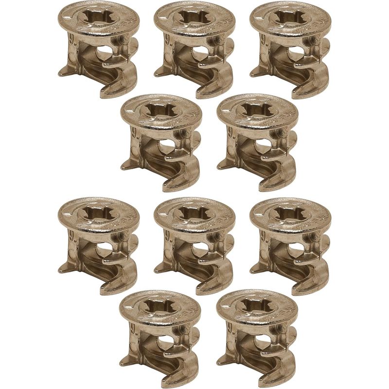 10x Exzenter-gehäusemutter-befestigungsteil-verbinder-klemmdichtung Für Möbelverbindungen, Schubladen- Und Schrankreparatur, Vernickelt, Ohne Rand, 12x12 Mm