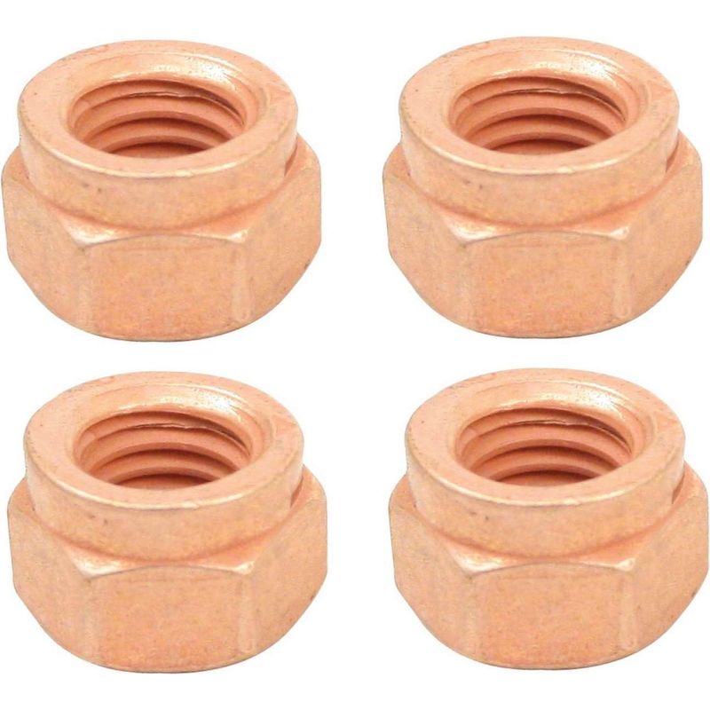 4x M8x1,25 Auspuffmuttern Aus Kupferbeschichtetem Stahl, Schlüsselweite M8, 13 Mm. Geeignet Für Autos, Motorräder, Traktoren, Rasenmäher Und Landmaschinen.