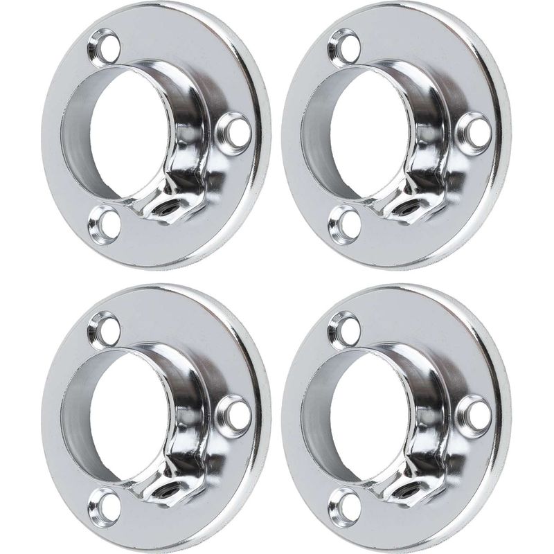 Runde 25-mm-schraubgardinenstangenhalterung – Verchromter Stahl – Für Kleiderschränke Und Schränke – Schraubbefestigung Mit 3 X 5,2-mm-bohrungen