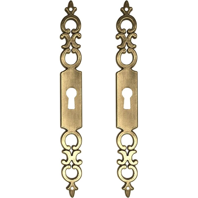Set Aus 2 Antiken Schlüsselloch-rosetten Aus Messing – Rustikaler Vintage-stil Für Antike Möbel – Hochwertiges Metall – Standardabmessungen