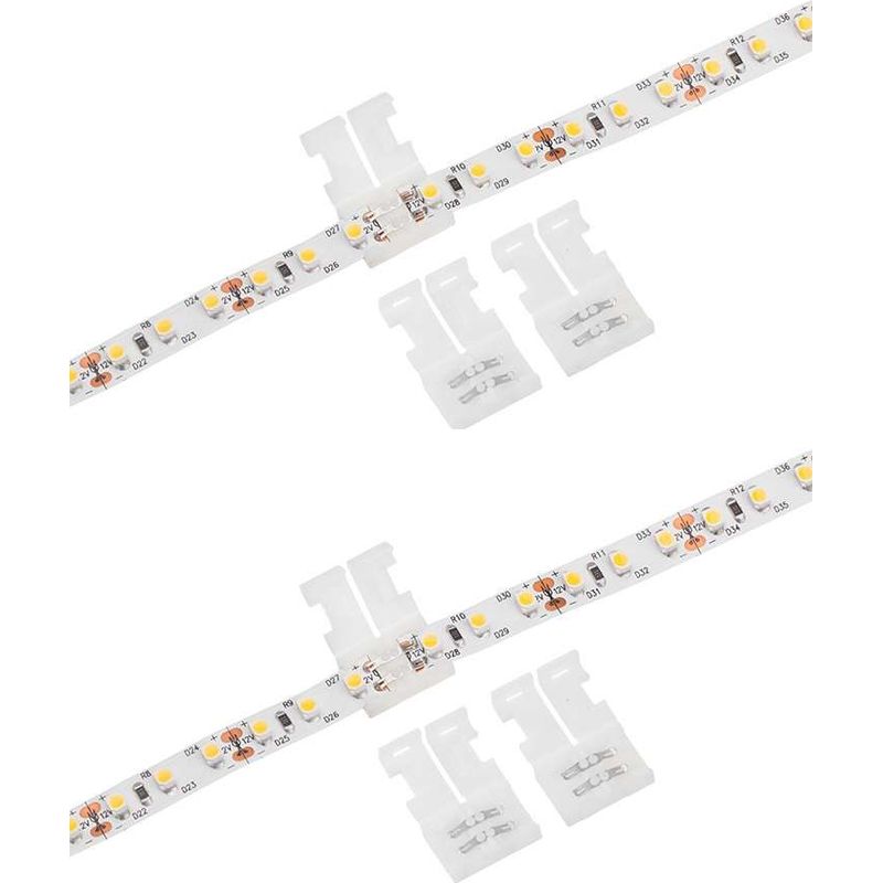 2-poliger Gerader Doppel-schnellverbinder Für 12v/24v-led-streifen – Clipbefestigung – Länge 15 Mm – Für 8-mm-streifen