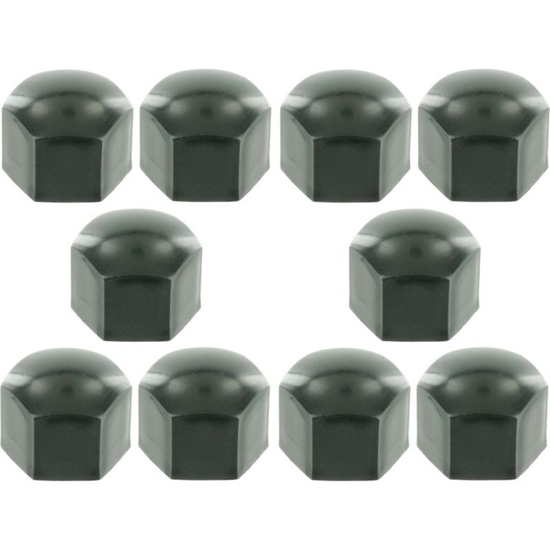 10x Schwarze Sechskantmutternabdeckung/schutzkappe Aus Polyethylen-kunststoff, M6 X 10 Mm