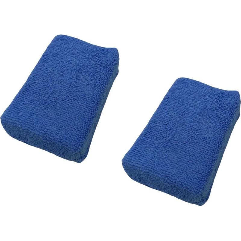 2x Mikrofaser-polierschwämme, Kratzfest, Für Motorräder Und Autos, Innen- Und Außenlackierung, Rechteckig, Blau, 140 X 90 Mm