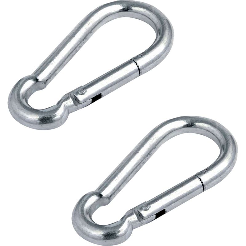 8-mm-stahlkarabiner – 2er-pack – Maximale Sicherheitslast 230 Kg – Öffnungsweite 9 Mm – Länge 80 Mm